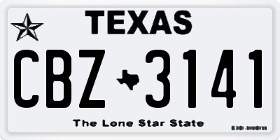TX license plate CBZ3141