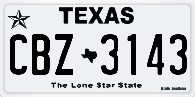 TX license plate CBZ3143