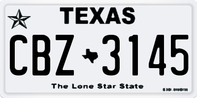 TX license plate CBZ3145