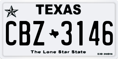 TX license plate CBZ3146