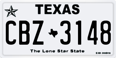 TX license plate CBZ3148