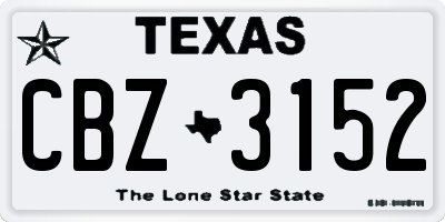 TX license plate CBZ3152