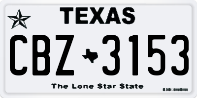 TX license plate CBZ3153