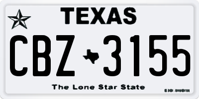 TX license plate CBZ3155