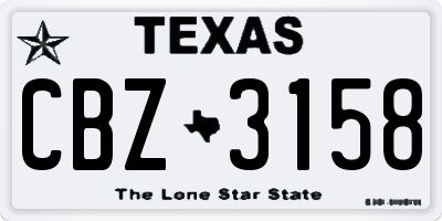 TX license plate CBZ3158