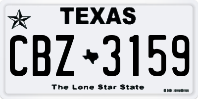 TX license plate CBZ3159