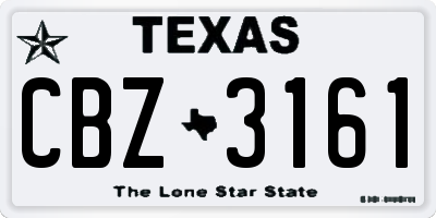 TX license plate CBZ3161