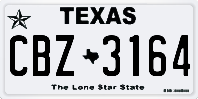 TX license plate CBZ3164