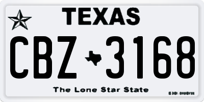 TX license plate CBZ3168