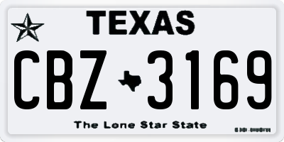 TX license plate CBZ3169