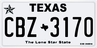 TX license plate CBZ3170
