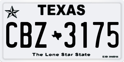 TX license plate CBZ3175