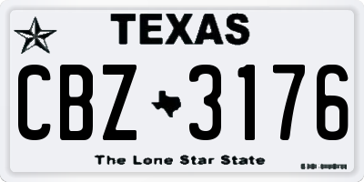 TX license plate CBZ3176