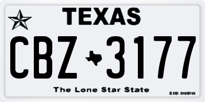 TX license plate CBZ3177