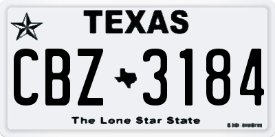 TX license plate CBZ3184