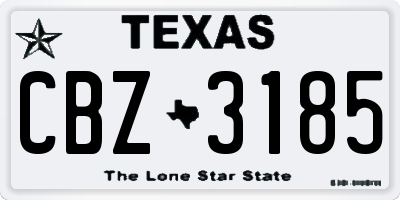 TX license plate CBZ3185