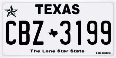 TX license plate CBZ3199