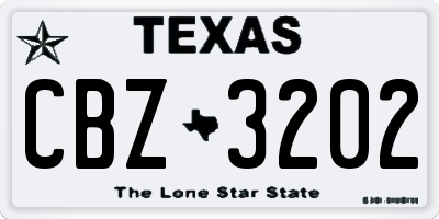 TX license plate CBZ3202