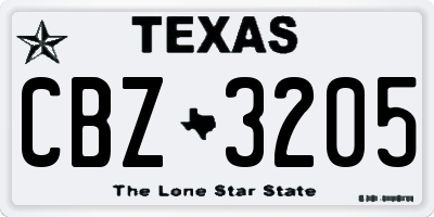 TX license plate CBZ3205