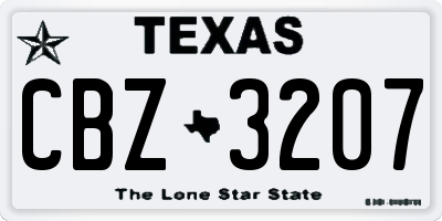 TX license plate CBZ3207