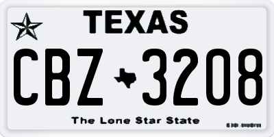 TX license plate CBZ3208