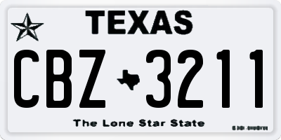 TX license plate CBZ3211