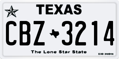 TX license plate CBZ3214