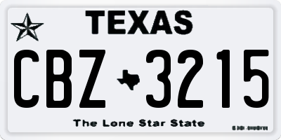 TX license plate CBZ3215