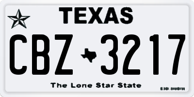 TX license plate CBZ3217