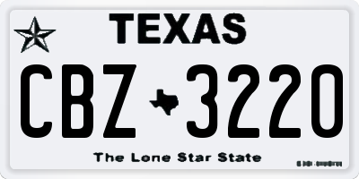TX license plate CBZ3220