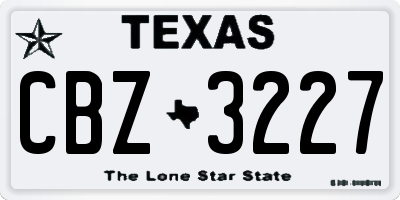 TX license plate CBZ3227