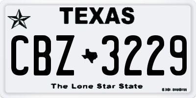 TX license plate CBZ3229