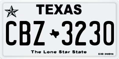 TX license plate CBZ3230