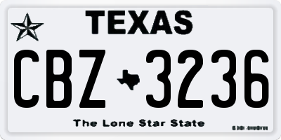 TX license plate CBZ3236