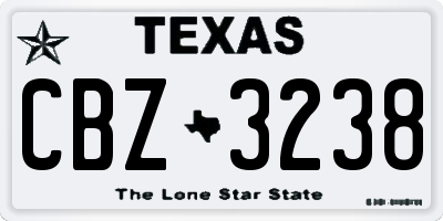 TX license plate CBZ3238