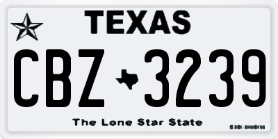 TX license plate CBZ3239