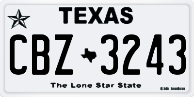 TX license plate CBZ3243