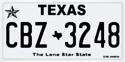 TX license plate CBZ3248