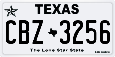 TX license plate CBZ3256