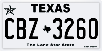 TX license plate CBZ3260