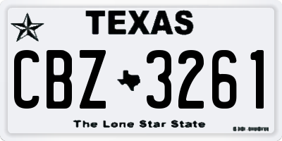 TX license plate CBZ3261