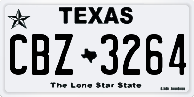 TX license plate CBZ3264