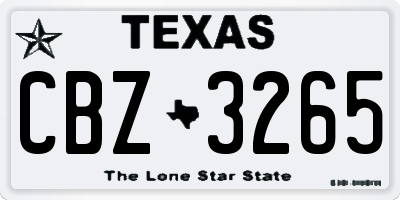 TX license plate CBZ3265