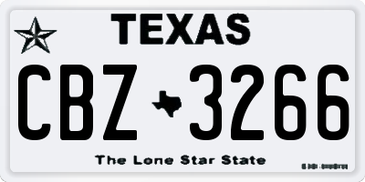 TX license plate CBZ3266