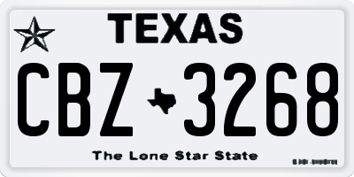 TX license plate CBZ3268