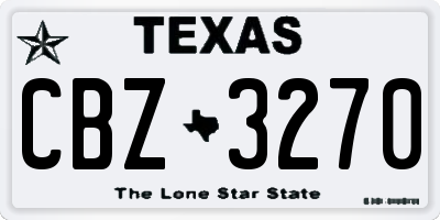 TX license plate CBZ3270