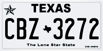 TX license plate CBZ3272