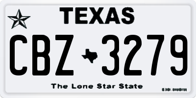 TX license plate CBZ3279