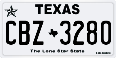 TX license plate CBZ3280