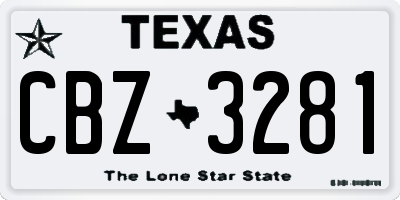 TX license plate CBZ3281
